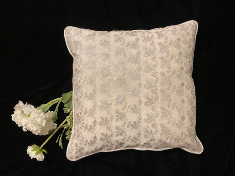 White Jacquard cushion cover