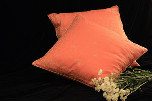 Peach Cotton Cushion Cover