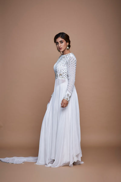 Embroidered A-Line Suit with Sharara