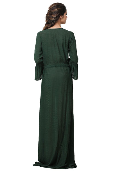 Emerald Chevron Kaftan Maxi Dress
