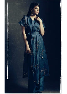 Cobalt Blue Embroidered Tunic Set