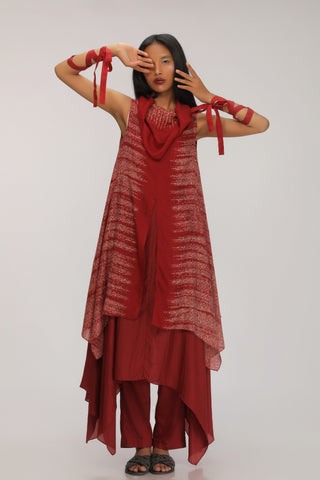 Shibori double layer dress/kurta