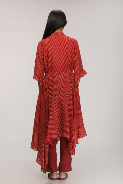 Red Chevron print dress