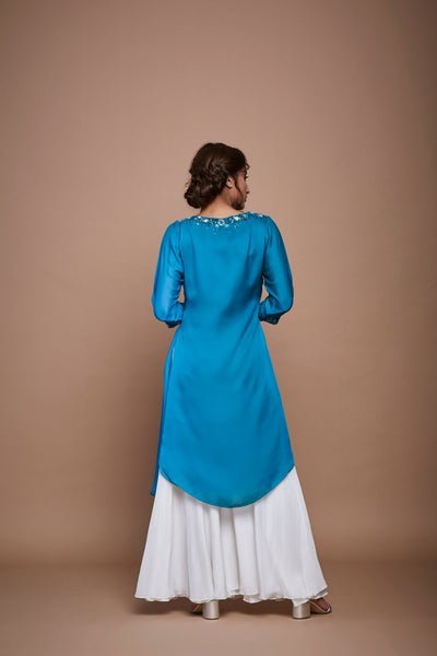 Ombré Tunic with Ivory Sharara