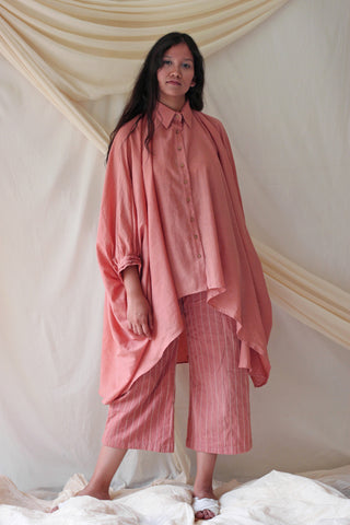 Old Rose Pink Oversized Shirt and Pants Set