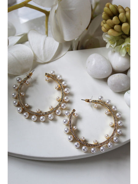 Pearl Isabella Gold Hoops