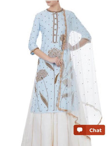 Ice Blue Kurta Set